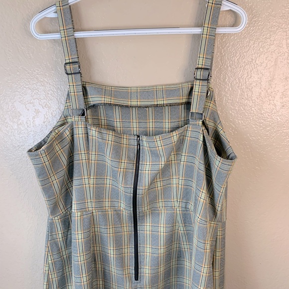 Bebop Tartan Plaid Square Neck Sleeveless Academia Yellow Sheath Dress Size 2X - Picture 9 of 10